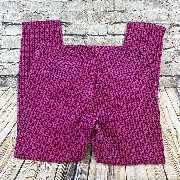 Vineyard Vines Pants‎ Womens Sz.10 Pink Corduroy 5-Pocket Anchor Print Ankle - Picture 4 of 9